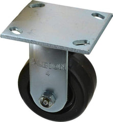 Albion - 4" Diam x 2" Wide x 5-5/8" OAH Top Plate Mount Rigid Caster - Phenolic, 800 Lb Capacity, Roller Bearing, 4 x 4-1/2" Plate - USA Tool & Supply