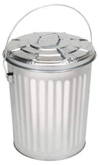 PRO-SOURCE - Galvanized Metal Pail with Lid - Galvanized Metal, 15-5/16" High - USA Tool & Supply