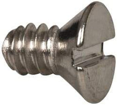Value Collection - #6-32 UNC, 1/4" OAL Slotted Drive Machine Screw - Flat Head, Grade 316 Stainless Steel, Uncoated, Without Washer - USA Tool & Supply