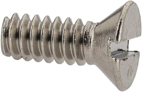 Value Collection - #6-32 UNC, 3/8" OAL Slotted Drive Machine Screw - Flat Head, Grade 316 Stainless Steel, Uncoated, Without Washer - USA Tool & Supply