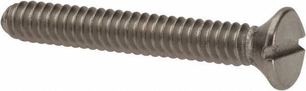 Value Collection - #6-32 UNC, 1" OAL Slotted Drive Machine Screw - Flat Head, Grade 316 Stainless Steel, Uncoated, Without Washer - USA Tool & Supply