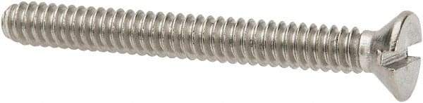 Value Collection - #6-32 UNC, 1-1/4" OAL Slotted Drive Machine Screw - Flat Head, Grade 316 Stainless Steel, Uncoated, Without Washer - USA Tool & Supply
