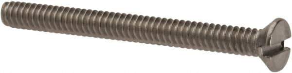 Value Collection - #6-32 UNC, 1-1/2" OAL Slotted Drive Machine Screw - Flat Head, Grade 316 Stainless Steel, Uncoated, Without Washer - USA Tool & Supply