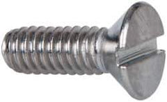 Value Collection - #8-32 UNC, 1/2" OAL Slotted Drive Machine Screw - Flat Head, Grade 316 Stainless Steel, Uncoated, Without Washer - USA Tool & Supply