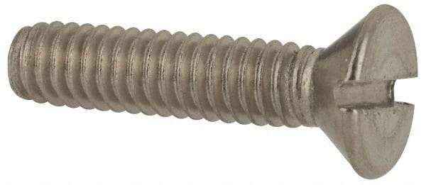 Value Collection - #8-32 UNC, 3/4" OAL Slotted Drive Machine Screw - Flat Head, Grade 316 Stainless Steel, Uncoated, Without Washer - USA Tool & Supply