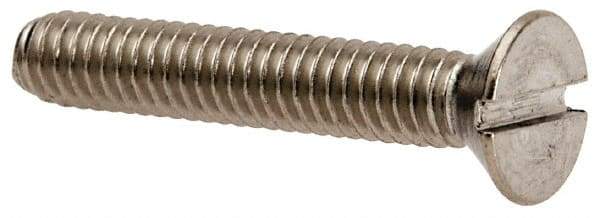 Value Collection - #8-32 UNC, 1" OAL Slotted Drive Machine Screw - Flat Head, Grade 316 Stainless Steel, Uncoated, Without Washer - USA Tool & Supply