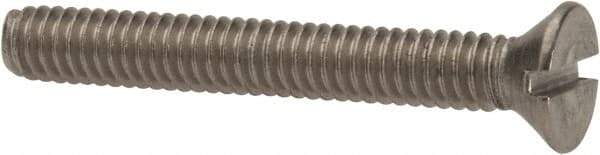 Value Collection - #8-32 UNC, 1-1/4" OAL Slotted Drive Machine Screw - Flat Head, Grade 316 Stainless Steel, Uncoated, Without Washer - USA Tool & Supply