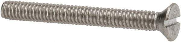 Value Collection - #8-32 UNC, 1-1/2" OAL Slotted Drive Machine Screw - Flat Head, Grade 316 Stainless Steel, Uncoated, Without Washer - USA Tool & Supply