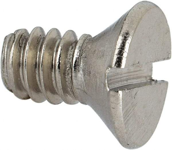 Value Collection - #10-24 UNC, 3/8" OAL Slotted Drive Machine Screw - Flat Head, Grade 316 Stainless Steel, Uncoated, Without Washer - USA Tool & Supply