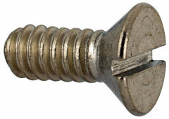 Value Collection - #10-24 UNC, 1/2" OAL Slotted Drive Machine Screw - Flat Head, Grade 316 Stainless Steel, Uncoated, Without Washer - USA Tool & Supply