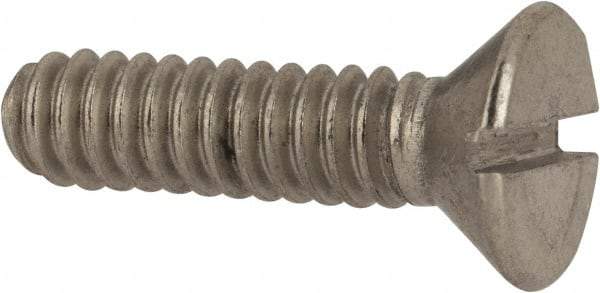 Value Collection - #10-24 UNC, 3/4" OAL Slotted Drive Machine Screw - Flat Head, Grade 316 Stainless Steel, Uncoated, Without Washer - USA Tool & Supply