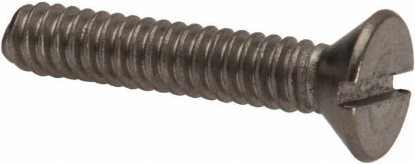 Value Collection - #10-24 UNC, 1" OAL Slotted Drive Machine Screw - Flat Head, Grade 316 Stainless Steel, Uncoated, Without Washer - USA Tool & Supply
