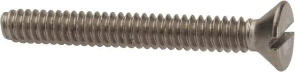 Value Collection - #10-24 UNC, 1-1/2" OAL Slotted Drive Machine Screw - Flat Head, Grade 316 Stainless Steel, Uncoated, Without Washer - USA Tool & Supply