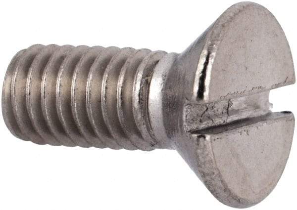 Value Collection - #10-32 UNF, 1/2" OAL Slotted Drive Machine Screw - Flat Head, Grade 316 Stainless Steel, Uncoated, Without Washer - USA Tool & Supply