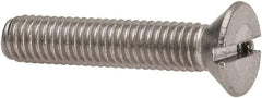 Value Collection - #10-32 UNF, 1" OAL Slotted Drive Machine Screw - Flat Head, Grade 316 Stainless Steel, Uncoated, Without Washer - USA Tool & Supply