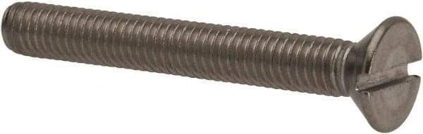 Value Collection - #10-32 UNF, 1-1/2" OAL Slotted Drive Machine Screw - Flat Head, Grade 316 Stainless Steel, Uncoated, Without Washer - USA Tool & Supply