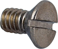 Value Collection - 1/4-20 UNC, 1/2" OAL Slotted Drive Machine Screw - Flat Head, Grade 316 Stainless Steel, Uncoated, Without Washer - USA Tool & Supply