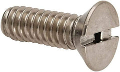 Value Collection - 1/4-20 UNC, 3/4" OAL Slotted Drive Machine Screw - Flat Head, Grade 316 Stainless Steel, Uncoated, Without Washer - USA Tool & Supply