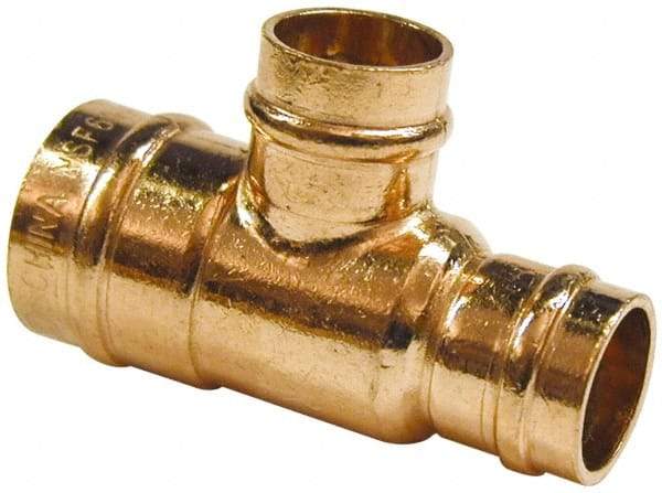 B&K Mueller - 3/4 x 1/2 x 3/4" Copper Pipe Tee - C x C x C, Presoldered - USA Tool & Supply