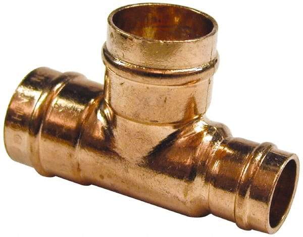 B&K Mueller - 3/4 x 3/4 x 1/2" Copper Pipe Tee - C x C x C, Presoldered - USA Tool & Supply