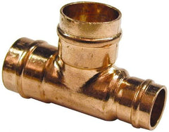 B&K Mueller - 3/4 x 3/4 x 1/2" Copper Pipe Tee - C x C x C, Presoldered - USA Tool & Supply