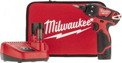 Milwaukee Tool - 12 Volts, Lithium-Ion Battery, Pistol Grip Cordless Screwdriver - 500 RPM, 150 Inch/Lbs. Torque - USA Tool & Supply