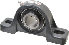 Browning - 1" ID, 5-1/2" OAL x 2-13/16" OAH Pillow Block Air Handling - 1,651 Lb Static Cap, 2,801 Lb Dyn Cap, 4-1/8" Btw Mnt Hole Ctrs, 1-7/16" Base-to-Ctr Ht, Cast Iron - USA Tool & Supply