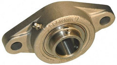 Browning - 1-1/2" ID, 6-1/8" OAL x 3-35/64" OAH 2-Bolt Flange - 3,493 Lb Static Cap, 5,782 Lb Dyn Cap, 5-21/32" Btw Mnt Hole Ctrs, Stainless Steel - USA Tool & Supply