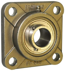 Browning - 1-1/2" ID, 5-1/8" OAL x 5-1/8" OAH 4-Bolt Flange - 4,467 Lb Static Cap, 7,340 Lb Dyn Cap, 4" Btw Mnt Hole Ctrs, Stainless Steel - USA Tool & Supply