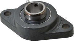 Browning - 1" ID, 4-7/8" OAL x 2-3/4" OAH 2-Bolt Flange Air Handling - 1,651 Lb Static Cap, 2,801 Lb Dyn Cap, 3-57/64" Btw Mnt Hole Ctrs, Cast Iron - USA Tool & Supply