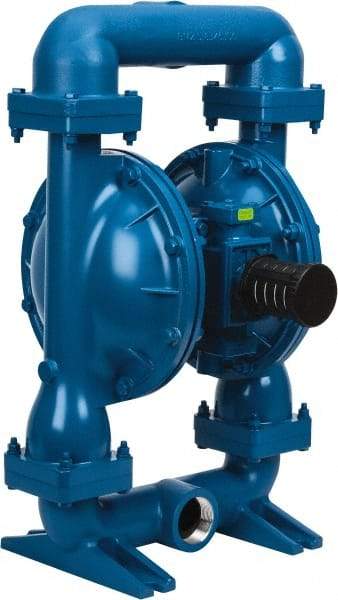 SandPIPER - 2" NPT, Metallic, Air Operated Diaphragm Pump - Santoprene Diaphragm, Aluminum Housing - USA Tool & Supply