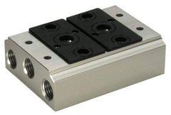 ARO/Ingersoll-Rand - 1/2", 1/2" 2 Station Manifold Stacking Solenoid Valve - For Use with 2 Station - USA Tool & Supply