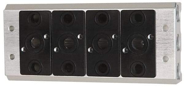 ARO/Ingersoll-Rand - 1/2", 1/2" 4 Station Manifold Stacking Solenoid Valve - For Use with 4 Station - USA Tool & Supply
