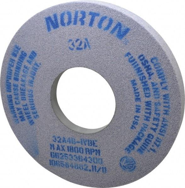 Norton - 14" Diam x 5" Hole x 1-1/2" Thick, I Hardness, 46 Grit Surface Grinding Wheel - Aluminum Oxide, Type 5, Coarse Grade, 1,800 Max RPM, Vitrified Bond, One-Side Recess - USA Tool & Supply