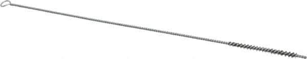 Schaefer Brush - 3" Long x 1/4" Diam Stainless Steel Long Handle Wire Tube Brush - Single Spiral, 15" OAL, 0.005" Wire Diam, 0.13" Shank Diam - USA Tool & Supply