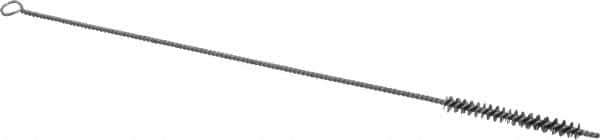 Schaefer Brush - 3" Long x 3/8" Diam Stainless Steel Long Handle Wire Tube Brush - Single Spiral, 15" OAL, 0.005" Wire Diam, 0.145" Shank Diam - USA Tool & Supply
