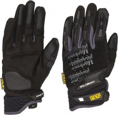 Mechanix Wear - Size L (10) Synthetic Leather/Spandex/Lycra/TPR Anti-Vibration/Impact Protection Work Gloves - For Mechanic's & Lifting, Uncoated, Hook & Loop Cuff, Full Fingered, Black, Paired - USA Tool & Supply
