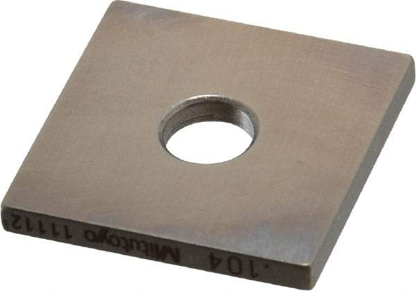 Mitutoyo - 0.104" Square Steel Gage Block - Accuracy Grade 0, Includes Certificate of Inspection - USA Tool & Supply