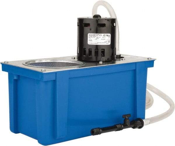 Little Giant Pumps - 1 Gallon Tank Capacity, 6' Coolant Line, Polypropylene Tank, Flood Coolant System - 12" Tank Length x 6" Tank Width x 9-1/4" Tank Height - USA Tool & Supply