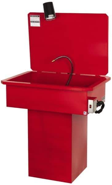 Build-All - Base Mount Solvent-Based Parts Washer - 35 Gal Max Operating Capacity, Steel Tank, 120 Input Volts - USA Tool & Supply