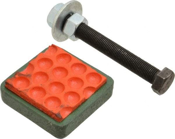 Made in USA - 1/2-13 Bolt Thread, 2" Wide Stud Mount Leveling Pad & Mount - 500 Max Lb Capacity - USA Tool & Supply