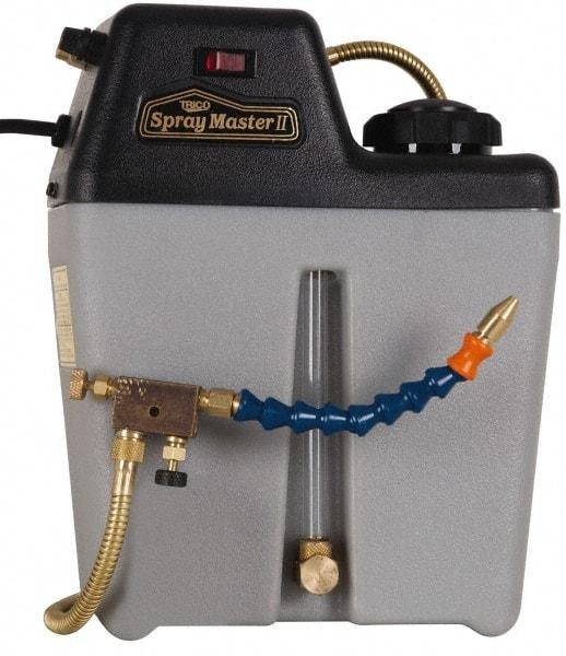 Trico - 1 Outlet, 1 Gallon Tank Capacity, High Density Polyethylene Tank Mist Coolant System - 10" Tank/Unit Length x 5-1/4" Tank/Unit Width x 12-1/4" Tank/Unit Height, 50 to 100 psi, 5' Coolant Line Length, 7" Hose Length - USA Tool & Supply