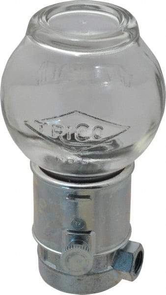 Trico - 1 Outlet, Glass Bowl, 8 Ounce Constant-Level Oil Reservoir - 1/4 NPT Outlet, 3-3/16" Diam x 6-11/16" High - USA Tool & Supply