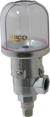 Trico - 1 Outlet, Plastic Bowl, 2 Ounce Constant-Level Oil Reservoir - 1/4 NPT Outlet, 1-15/16" Diam x 4-3/8" High - USA Tool & Supply