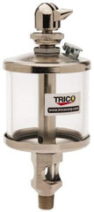 Trico - 1 Outlet, Glass Bowl, 2.5 Ounce Manual-Adjustable Oil Reservoir - 1/8 NPT Outlet, 2-1/8" Diam x 5-7/16" High - USA Tool & Supply