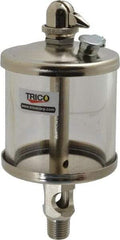 Trico - 1 Outlet, Glass Bowl, 5 Ounce Manual-Adjustable Oil Reservoir - 1/4 NPT Outlet, 2-5/8" Diam x 6-1/16" High - USA Tool & Supply