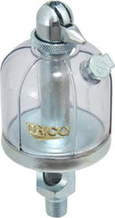 Trico - 1 Outlet, Acrylic Bowl, 2 Ounce Manual-Adjustable Oil Reservoir - 1/8 NPT Outlet, 1-15/16" Diam x 4-1/2" High - USA Tool & Supply