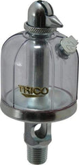 Trico - 1 Outlet, Acrylic Bowl, 2 Ounce Manual-Adjustable Oil Reservoir - 1/4 NPT Outlet, 1-15/16" Diam x 4-1/2" High - USA Tool & Supply