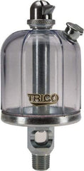 Trico - 1 Outlet, Acrylic Bowl, 4 Ounce Manual-Adjustable Oil Reservoir - 1/4 NPT Outlet, 2-5/16" Diam x 5-5/16" High - USA Tool & Supply