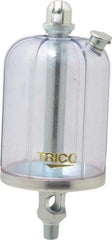 Trico - 1 Outlet, Acrylic Bowl, 8 Ounce Manual-Adjustable Oil Reservoir - 1/8 NPT Outlet, 2-5/8" Diam x 6-3/8" High - USA Tool & Supply